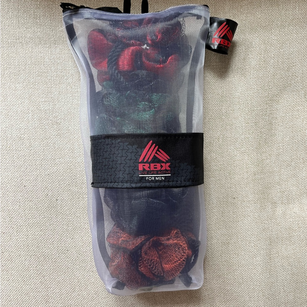 RBX - set of four loofahs with traveling carry case